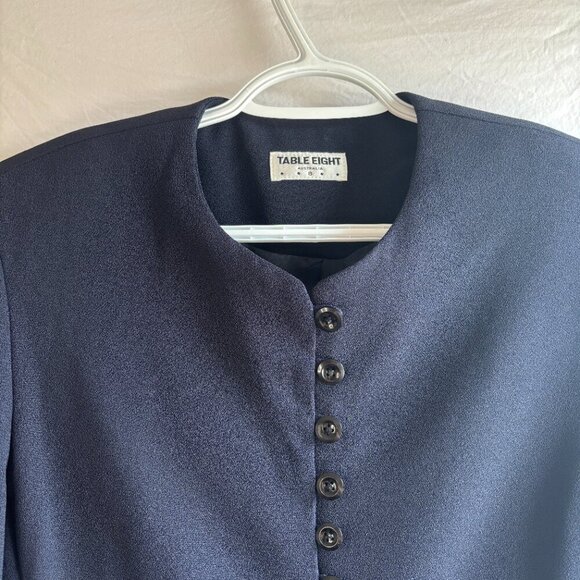 Vintage Navy Blue Table Eight Structured Blazer Jacket - Picture 4 of 16
